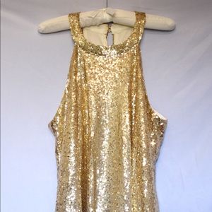 Short gold sequin dress